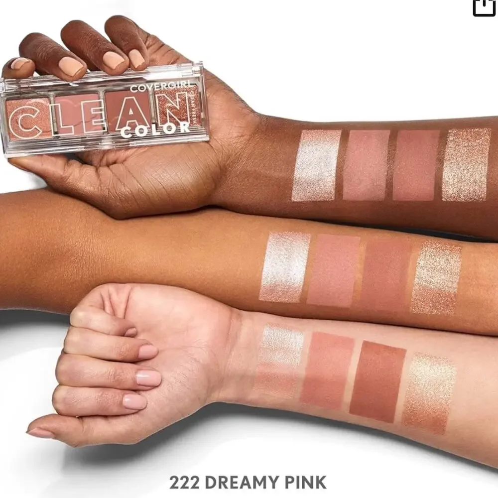 NEW COVERGIRL Clean Fresh Color EYESHADOW 4 Pan Palette Shimmer Dreamy Pink